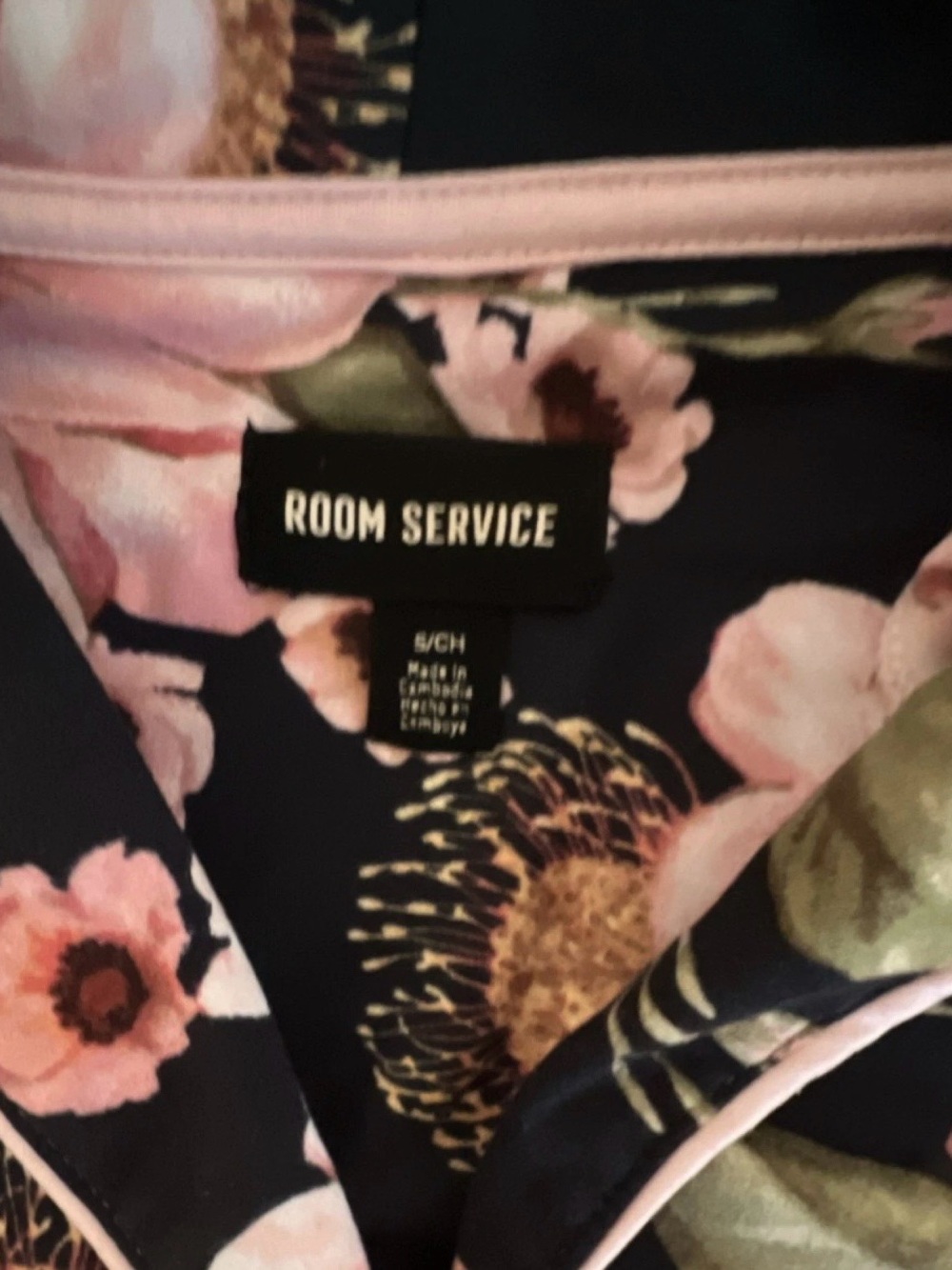 Blossom-Print Pink Floral Pajama Set by Room Service - Picture 3 of 4